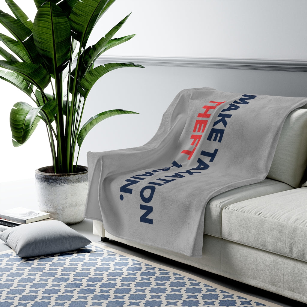 Make Taxation Theft Again Velveteen Plush Blanket