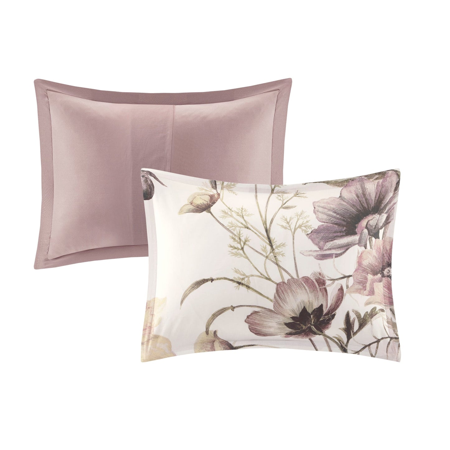 8 Piece Cotton Printed Comforter Set Blush King