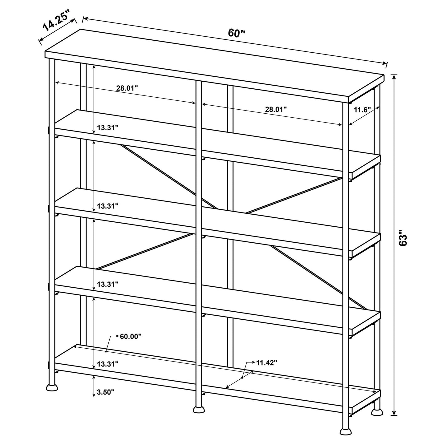 Double Wide Bookcase Shelves