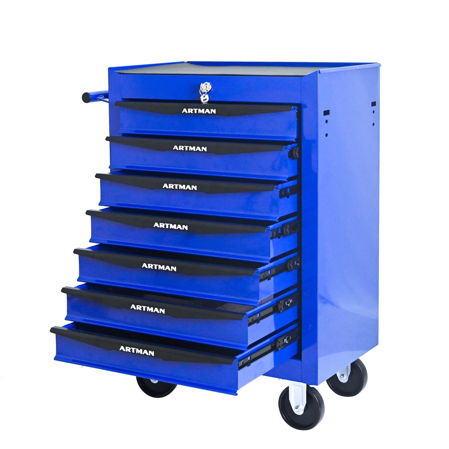 Rolling Metal Tool Chest With Drawers, Steel Storage Cabinet With Ball Bearing Slides