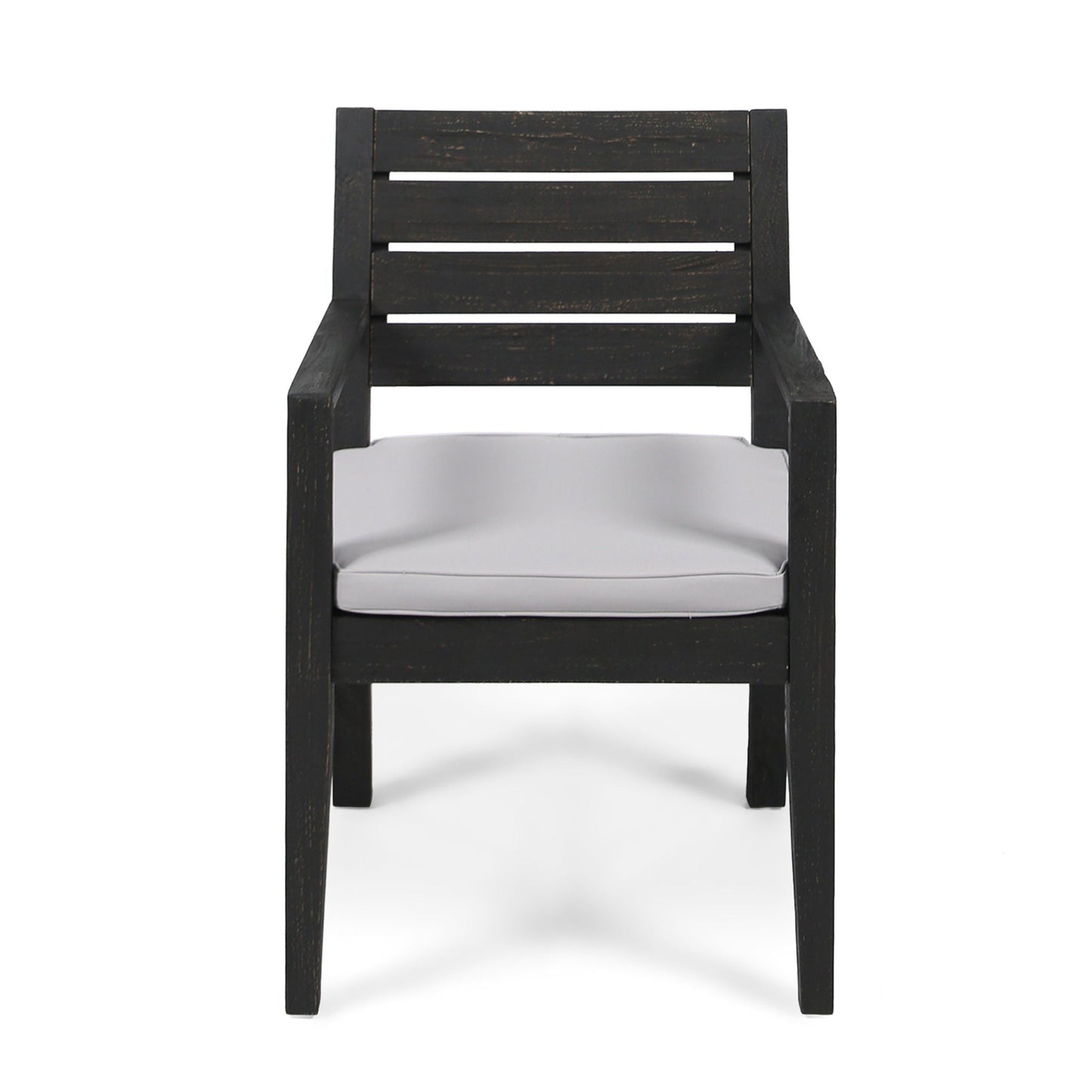 Outdoor 6 Seater Dining Set With Bench - Dark Gray / Light Gray