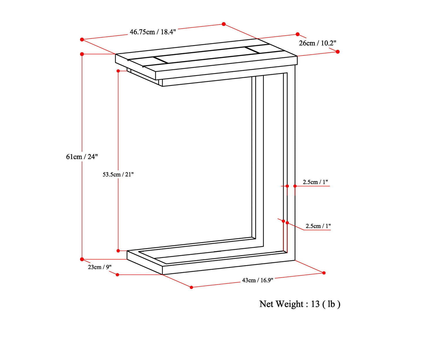 Skyler - C Side Handcrafted Table