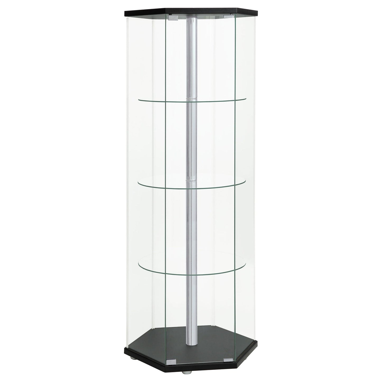 Tenley - 4 Shelf Curio Cabinet With Hexagonal Design