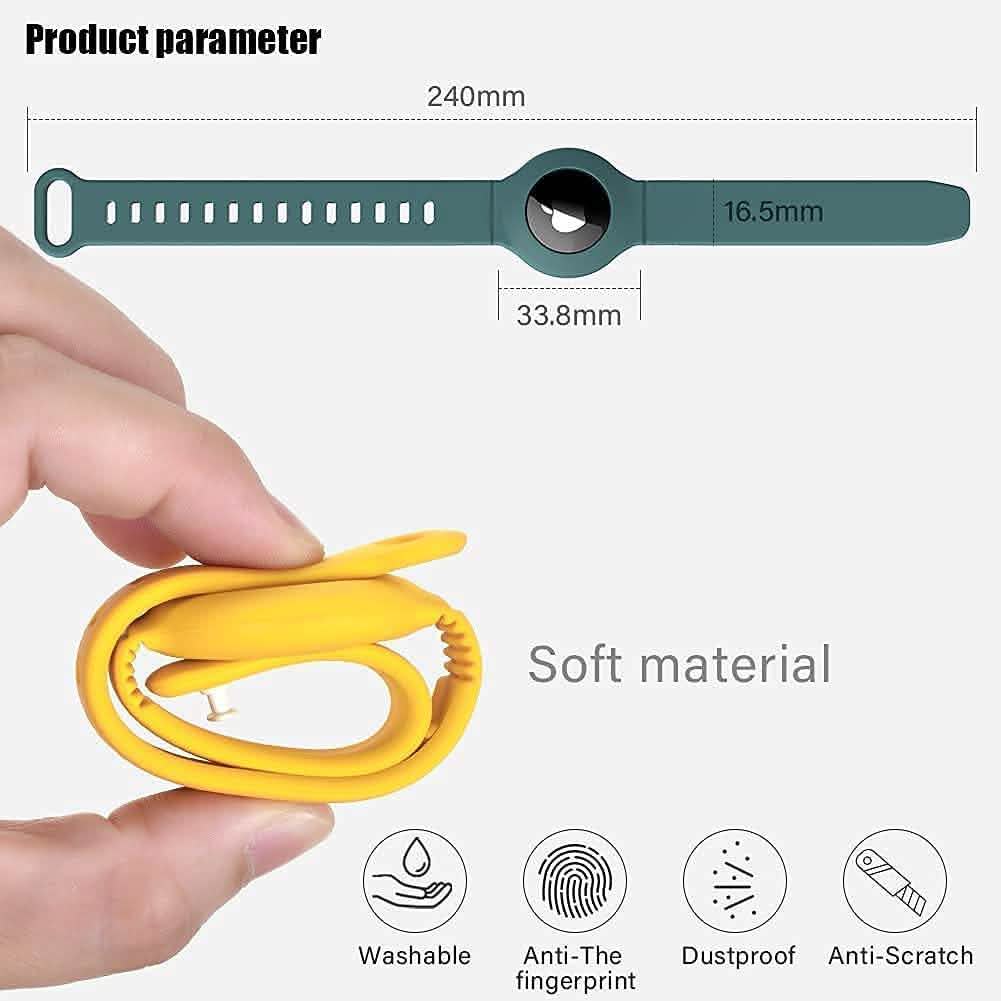 5-Pack: Silicone Airtag Holder with Anti-Lost Keychain