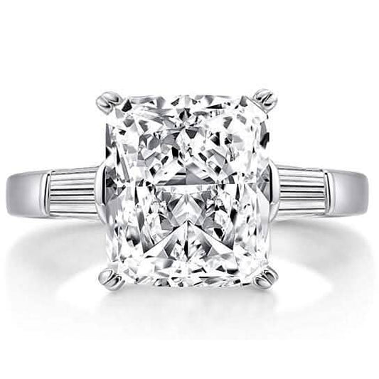 5.00 CTTW Square Brilliant Cut Tri Stone Engagement Ring