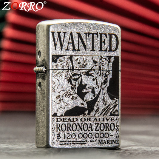 ZORRO Zoro Ancient Silver Pirate King Zoro Kerosene Lighter