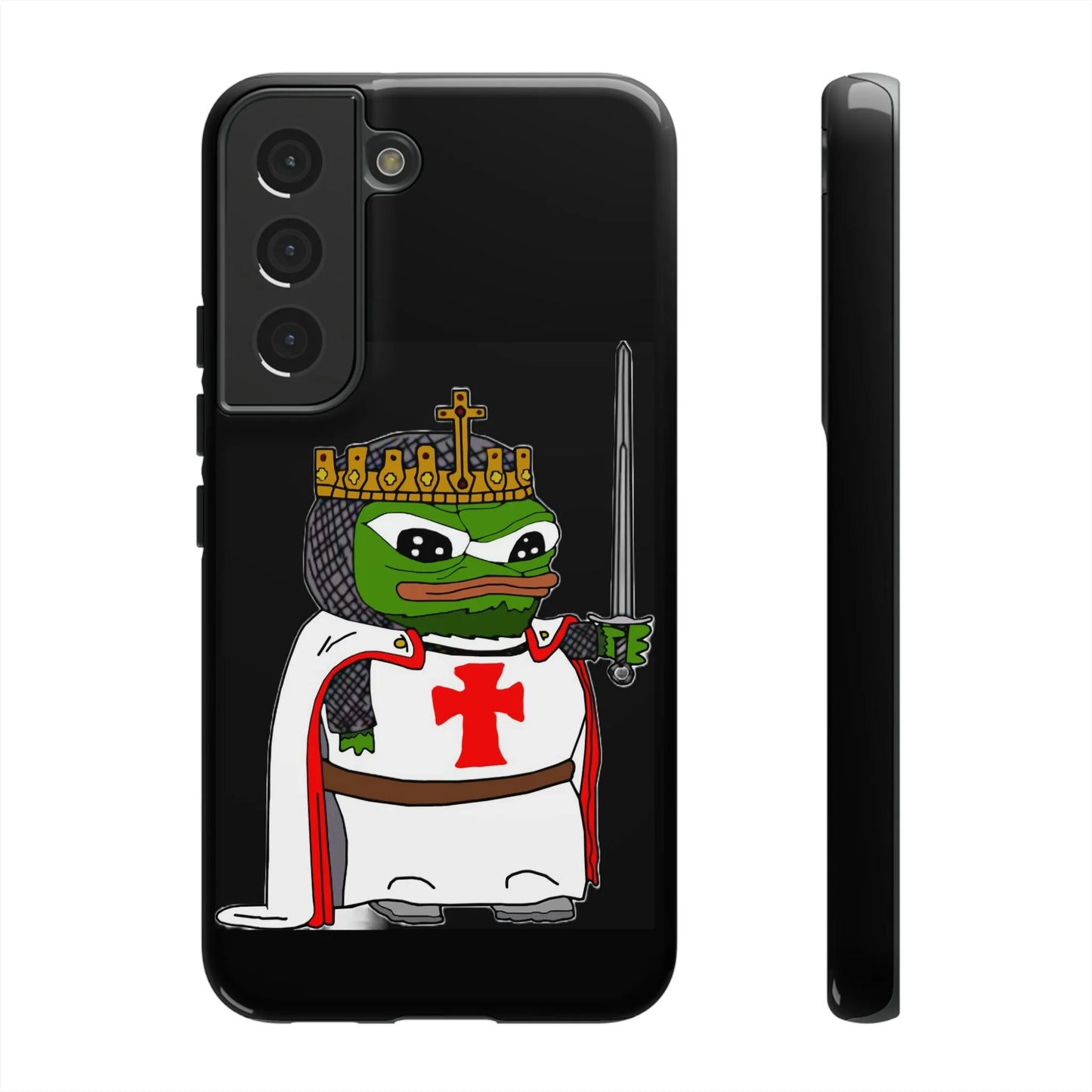 Crusader Pepe Cell Phone Case - Deus Vult Knight Phone Cover - 4LibertyShop.com