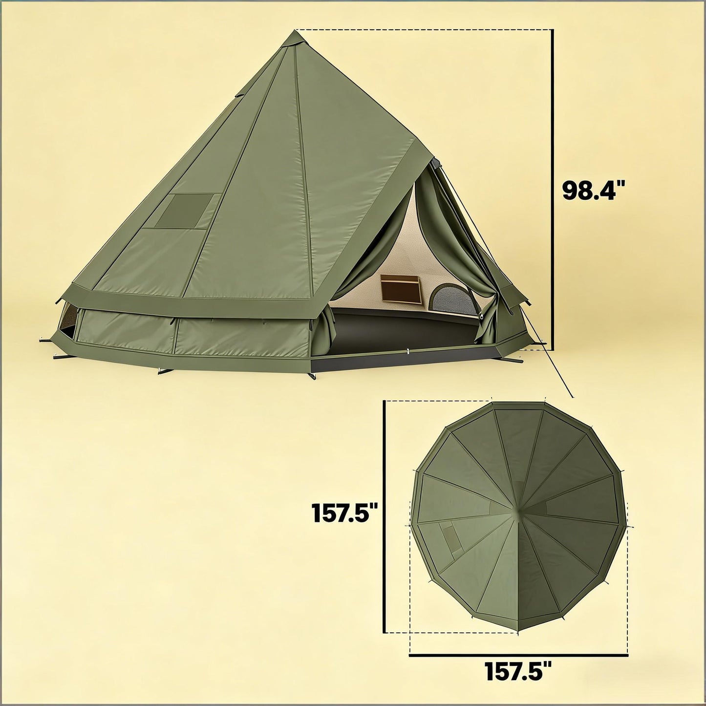 Outdoor Waterproof Teepee Camping Tent