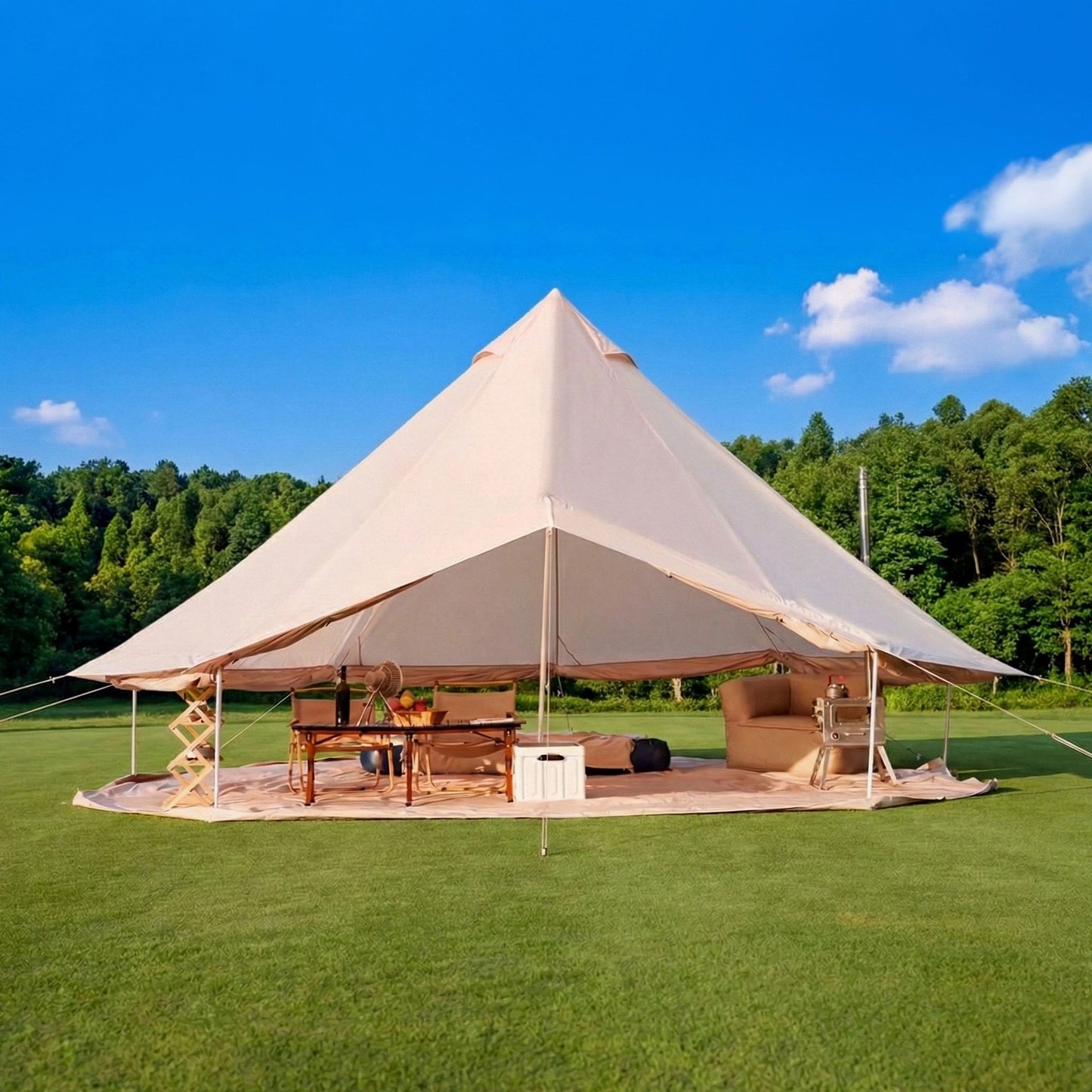 4 Season Bell Tent 16.4FT Waterproof Glamping Yurt