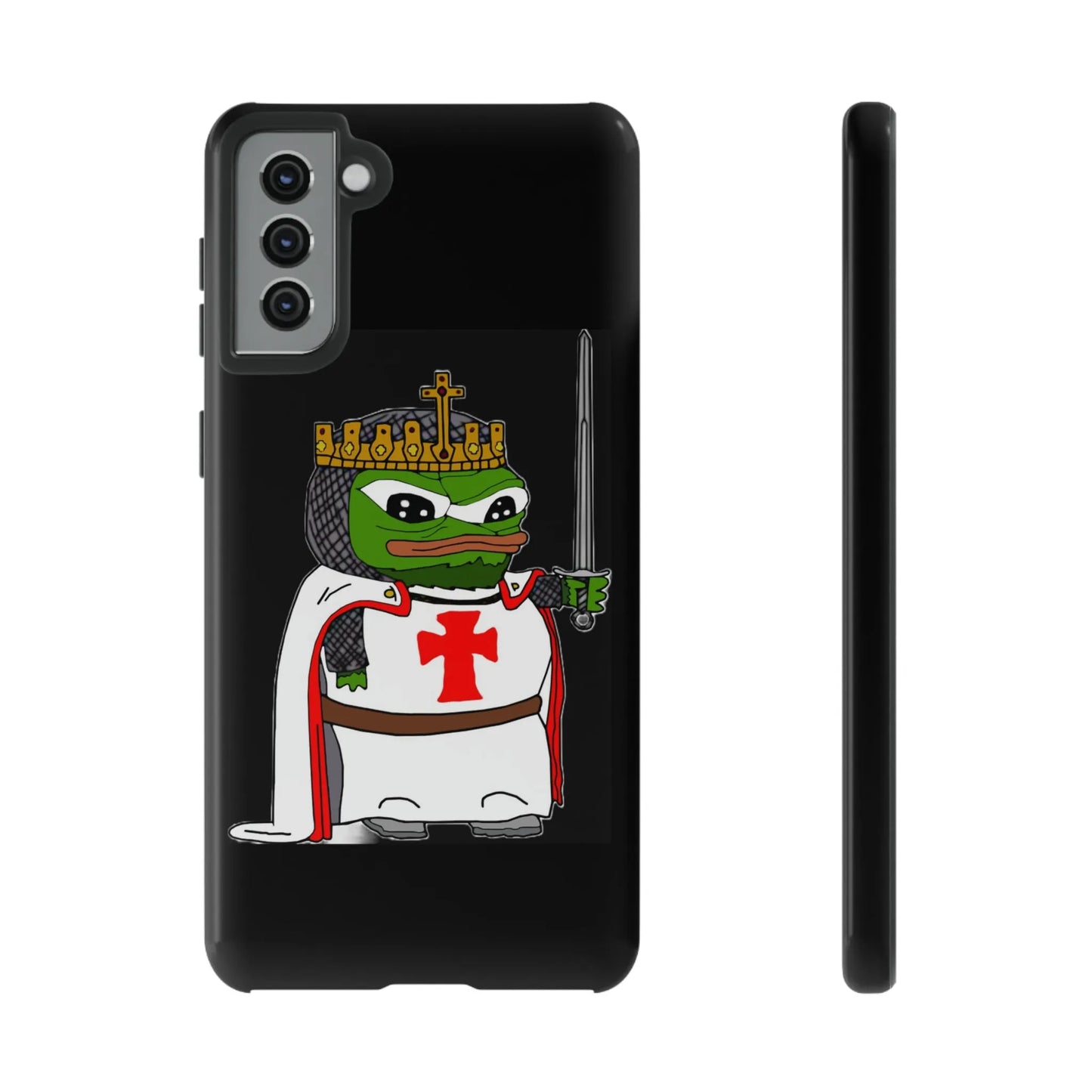 Crusader Pepe Cell Phone Case - Deus Vult Knight Phone Cover - 4LibertyShop.com