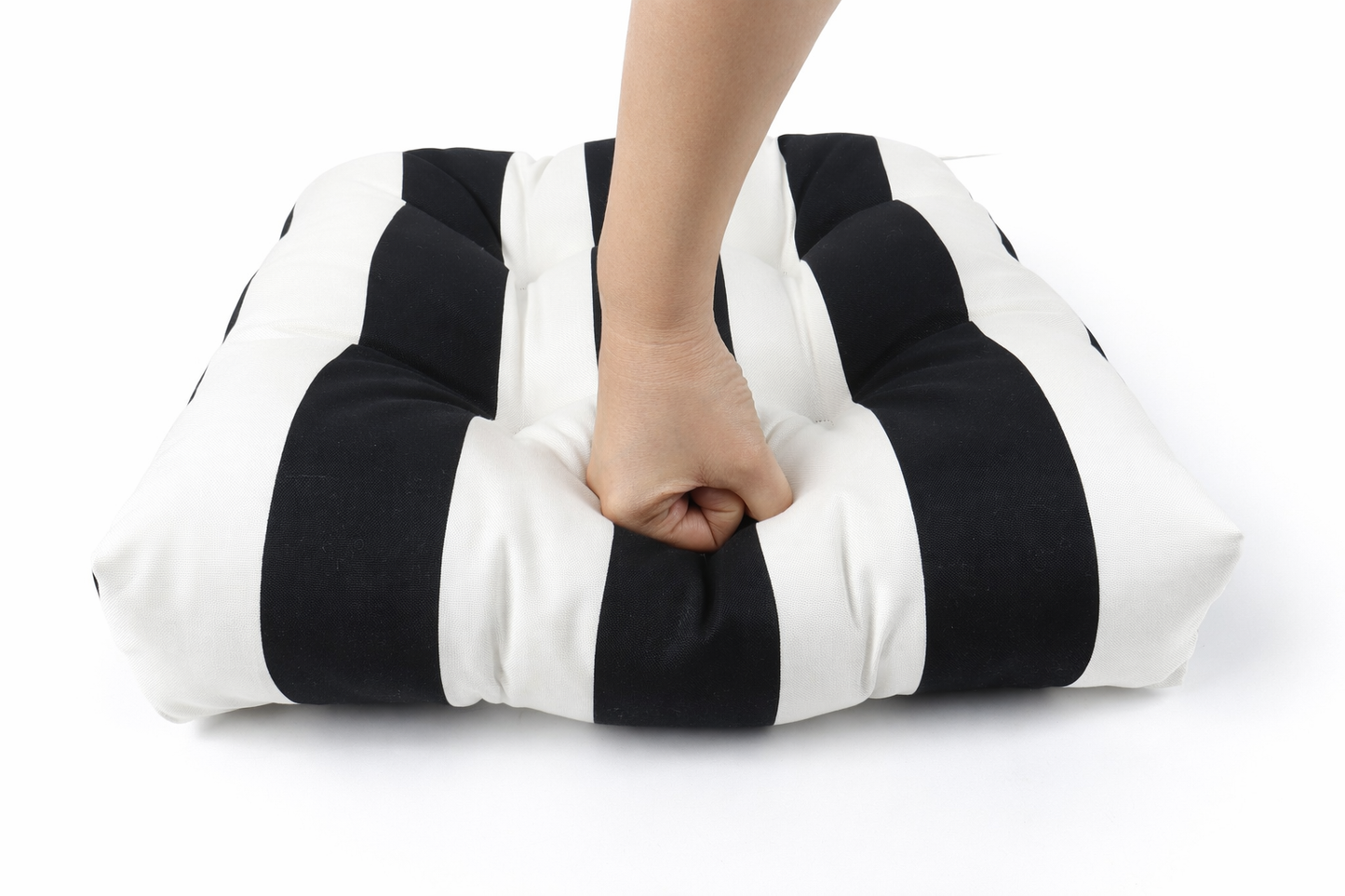 Outdoor Chair Cushions Set of 2 – Black and White Striped