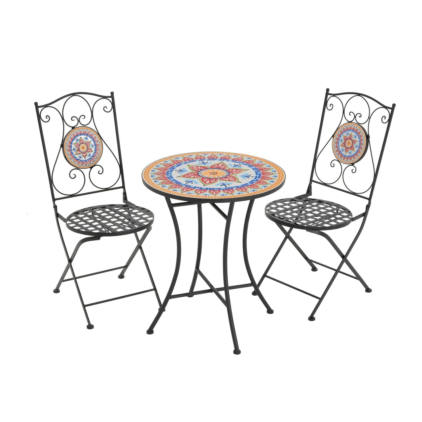 Lambert Outdoor Chat Set - Black / Red