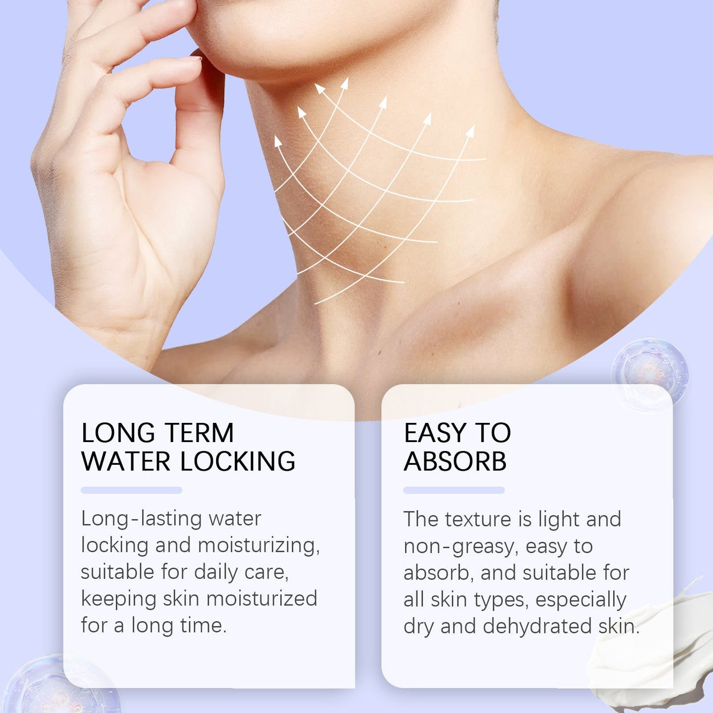 OUHOE Neck Cream - Hydrating, Moisturizing, and Refreshing Skin Care Lotion for Neck and Body