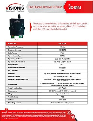 Visionis FPC-5356 One Door Access Control Outswinging Door 1200lbs Electromagnetic Lock kit with Wireless Receiver Remote and PIR Kit