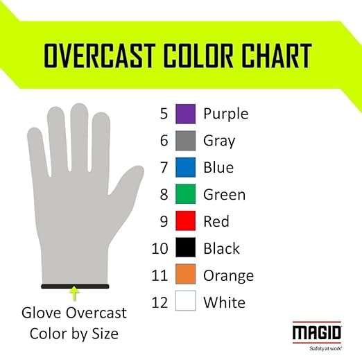 MAGID D-ROC ANSI A4 AeroDex Polyurethane Palm Coated Work Gloves, 12 Pairs, Size 11/2XL, GPD482