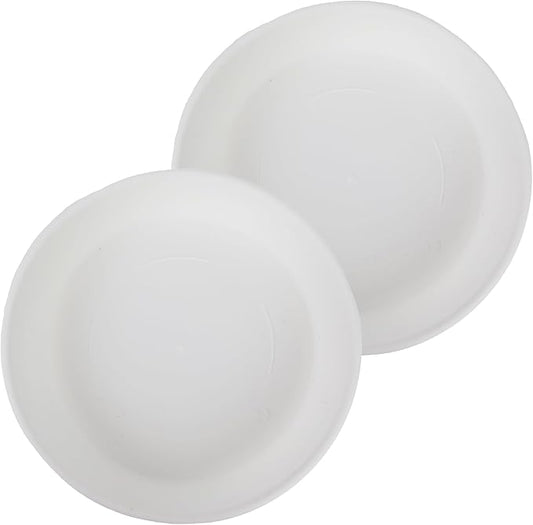 The HC Companies Flower Pot Saucers - Plastic Plant Saucer for Outdoors & Indoors - Traditional Design Plant Pot Trays for Water Drainage - Durable & Stylish Round Plant Tray (17.5-inch White)