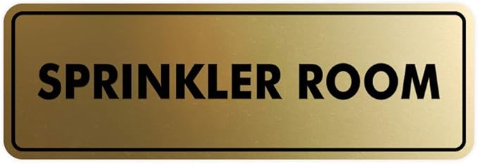 Signs ByLITA Standard Sprinkler Room Sign (Brushed Gold) - Medium