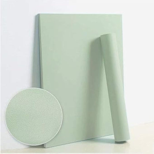 Dimoon 236''x17.7'' Green Peel and Stick Wallpaper Contact Paper Modern Self Adhesive Wall Paper Removable Renter Friendly Textured Solid Color Shelf Cabinet Vinyl Roll (236''x17.7'',Palegreen)