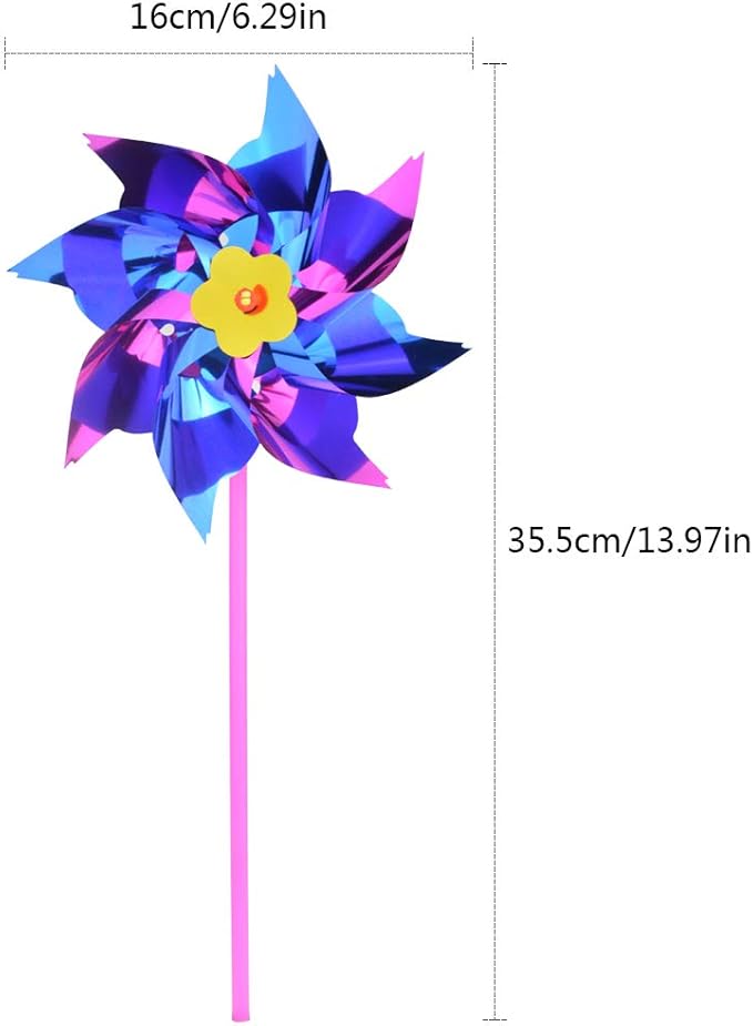 50pcs Plastic Rainbow Pinwheel,Windmill Party Pinwheels DIY Pinwheels Set for Kids Toy Garden Lawn Party Decor (50)