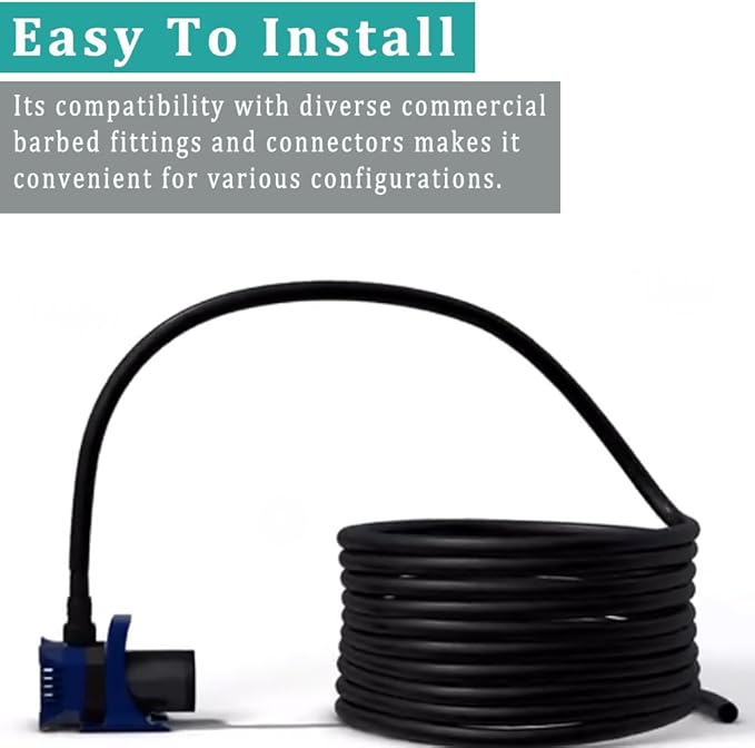 Black Vinyl Tubing 5/8” ID × 4/5” OD - 25 Feet PVC Flexible Plastic Tube Hybrid Hose, Transfer Water Air Oil for Pond Fountain Garden, Non-toxic and BPA free