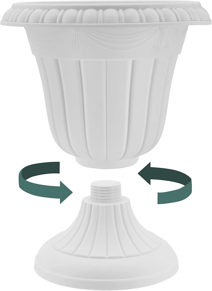PL20CP Classic Traditional Plastic Urn Planter Indoor/Outdoor 10" x 12", Brushed Copper