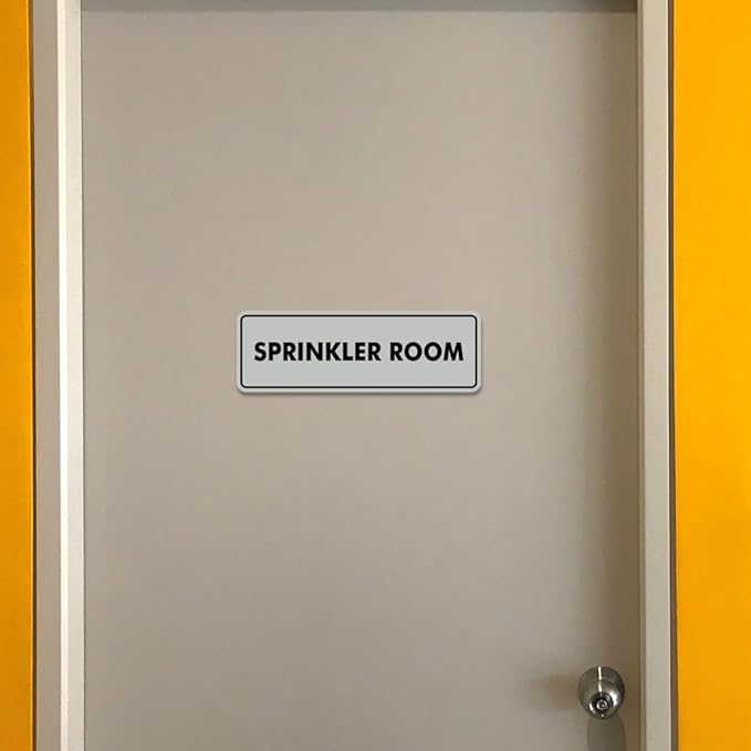 Signs ByLITA Standard Sprinkler Room Sign (Black Gold) - Medium 2 Pack