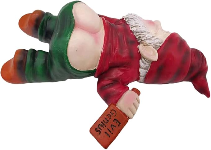 MINICAR Drunken Gnomes Lying On The Ground, Funny Dwarf Sculptures Yard Lawn Decorations, Gag Gifts Home Office Garden Decor