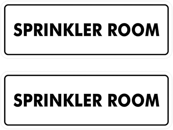 Signs ByLITA Standard Sprinkler Room Sign (White) - Medium 2 Pack