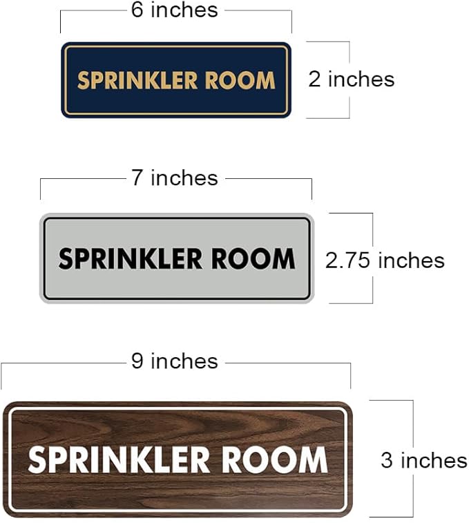 Signs ByLITA Standard Sprinkler Room Sign (Lt Gray) - Large