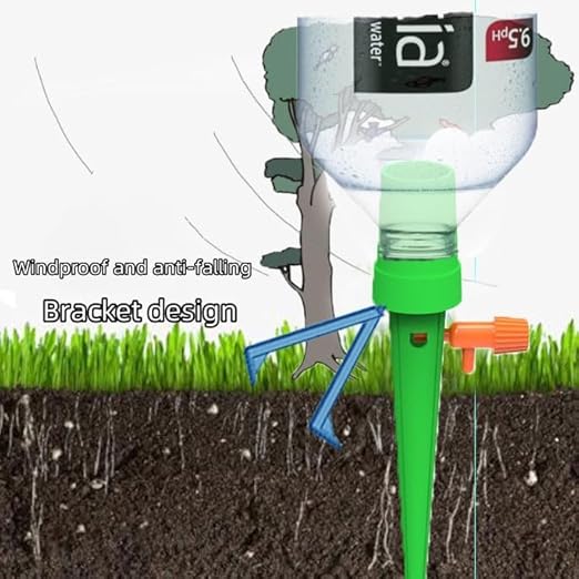 Upgrade Plant Self Watering Spikes Devices, Automatic Watering System with Slow Release Control Valve Switch, Plant Drip Irrigation System for Outdoor & Indoor Plants (12 PCS, Green+Orange)