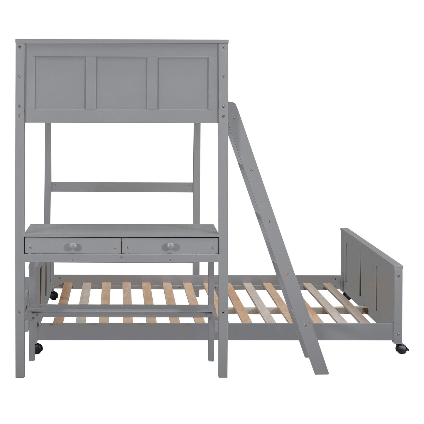 Full Over Full Bunk Bed With Desk