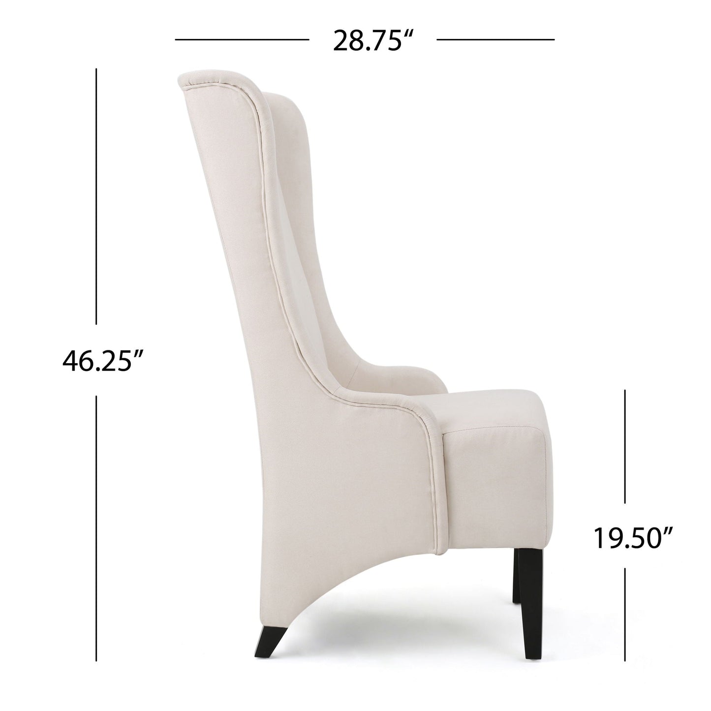 Alight Upholstered Dining Chair With High Back And Birch Wood Legs (Set of 2)