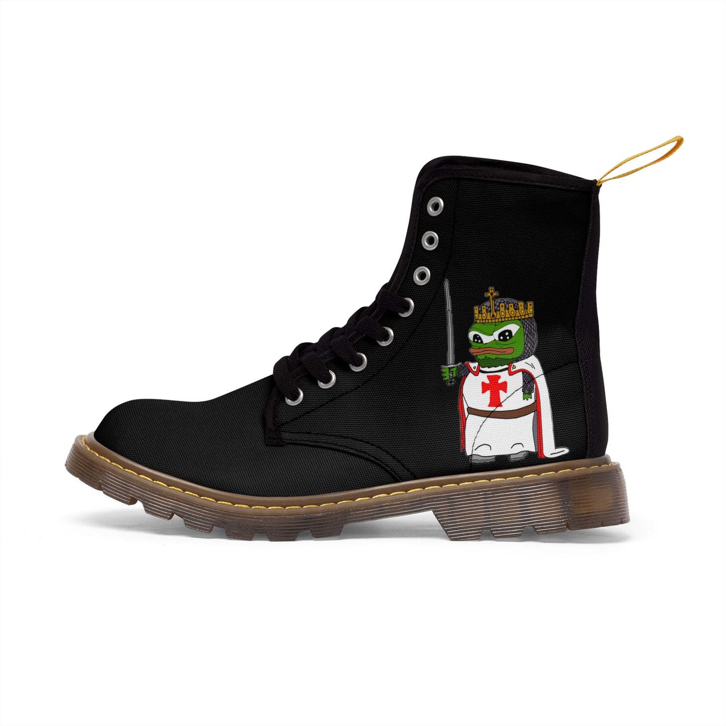 Pepe The Frogsader Knight Men's Canvas Boots