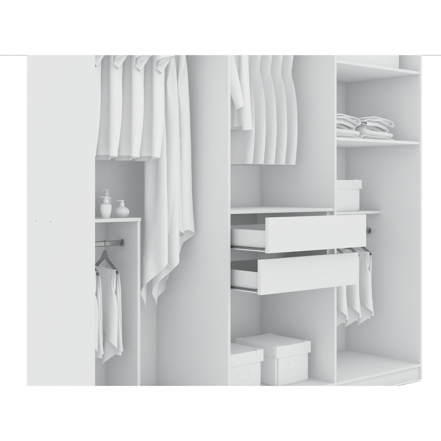 Gramercy - Free Standing Wardrobe Closet With Drawers And Shelves