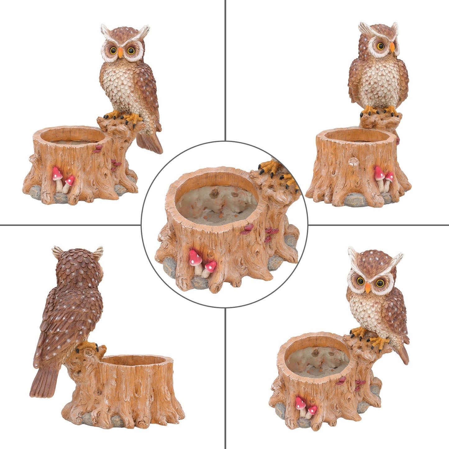 Decorative Owl Garden Planter Pot on Branch