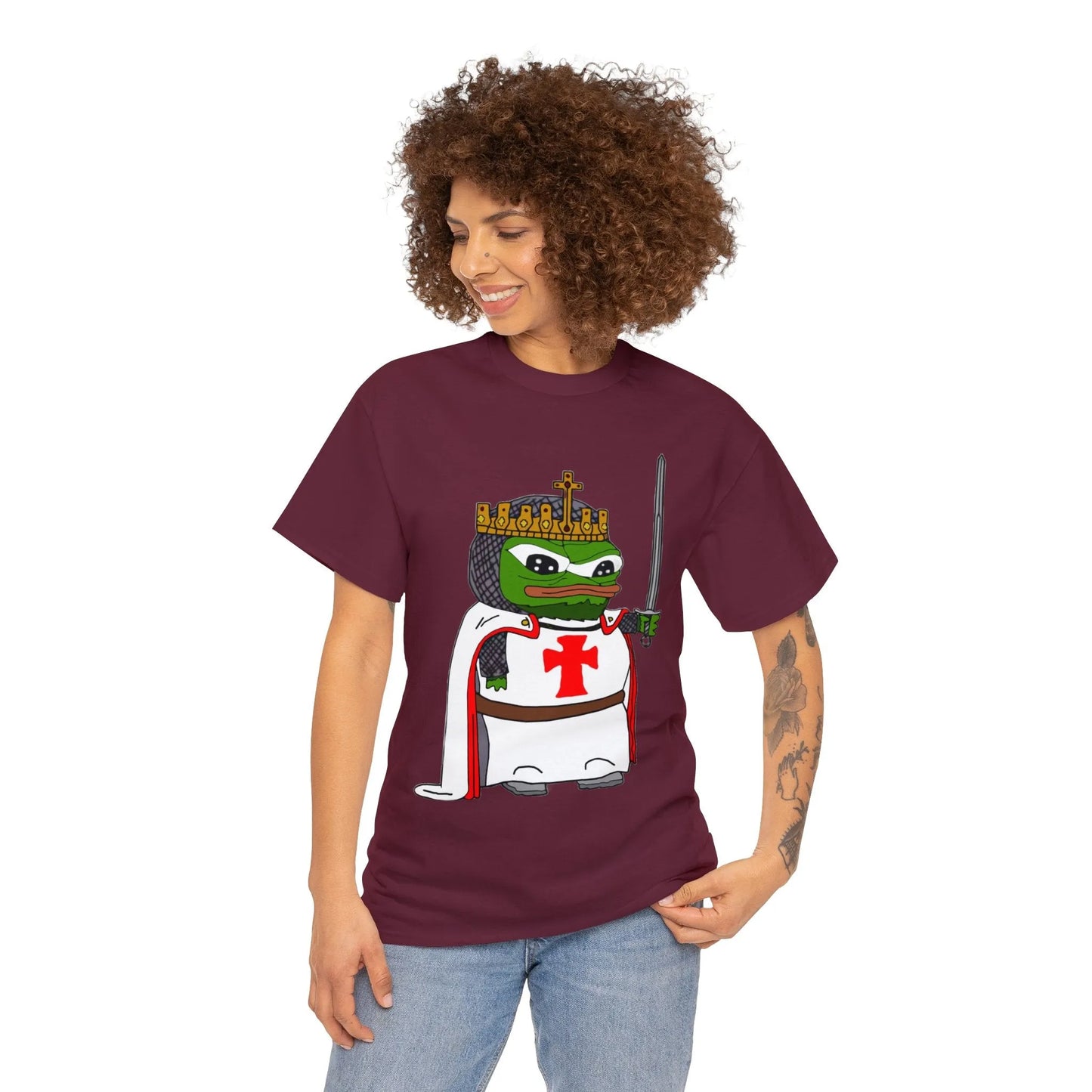 Pepe the Frog Crusader Knight T-Shirt - Deus Vult Meme - 4LibertyShop.com