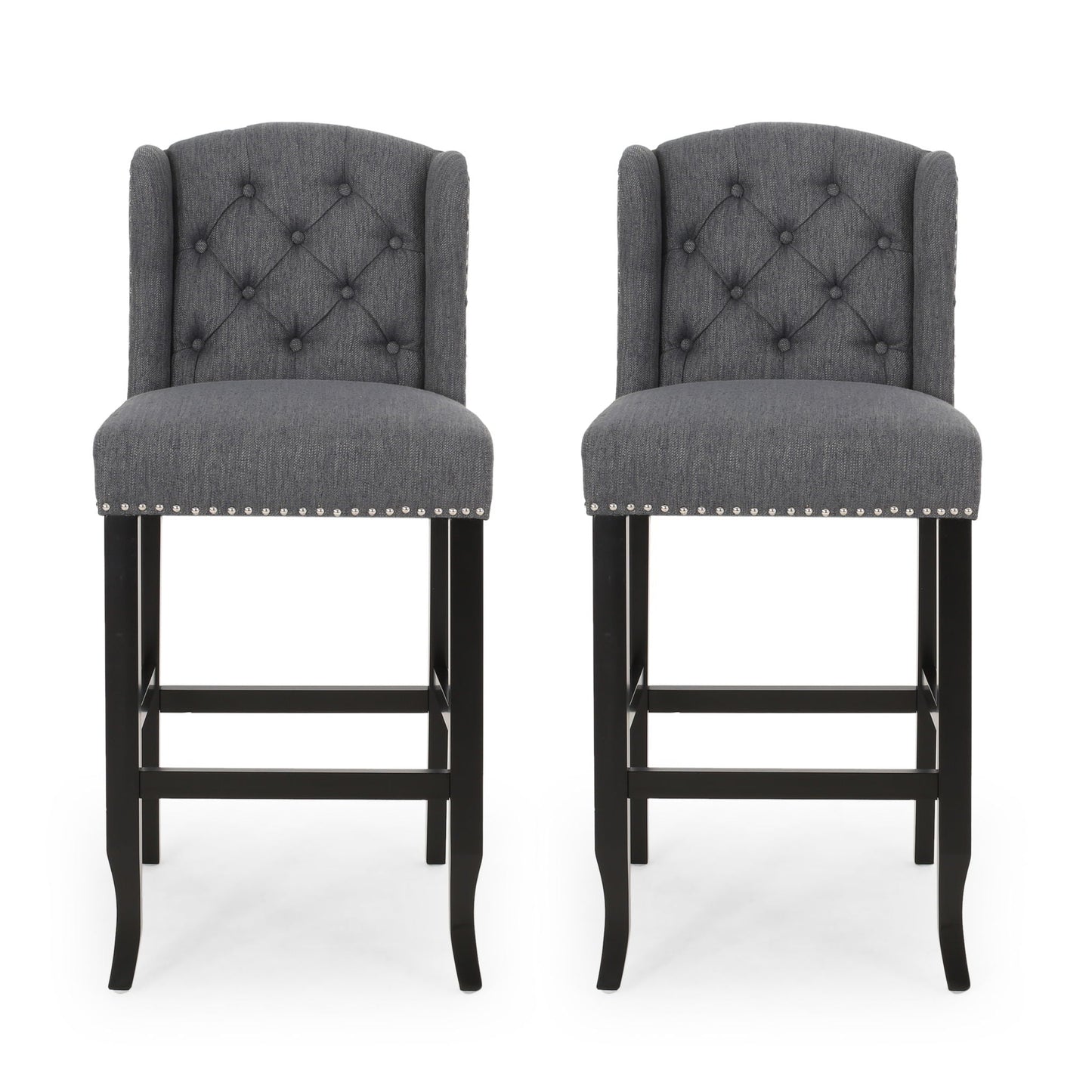 Vienna Contemporary Fabric Tufted Wingback Counter Stools (Set of 2)
