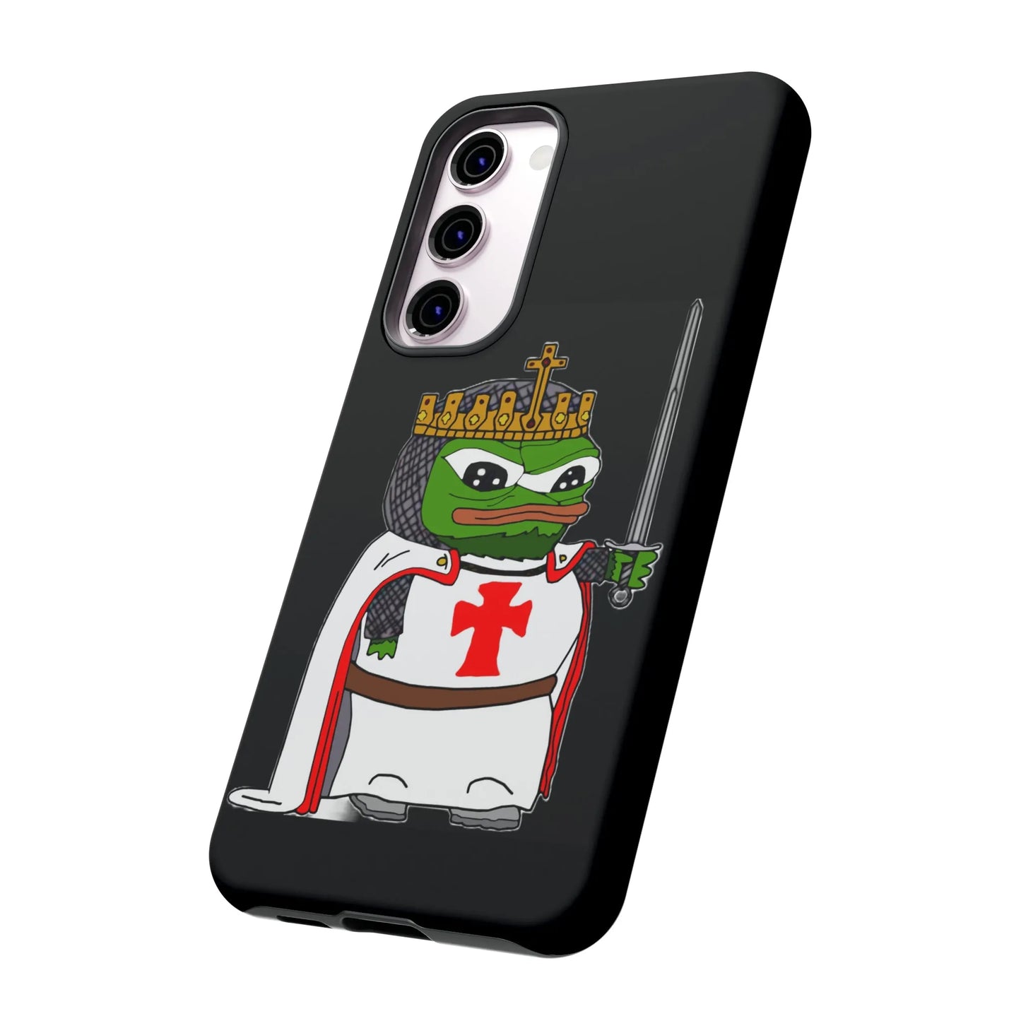Crusader Pepe Cell Phone Case - Deus Vult Knight Phone Cover - 4LibertyShop.com