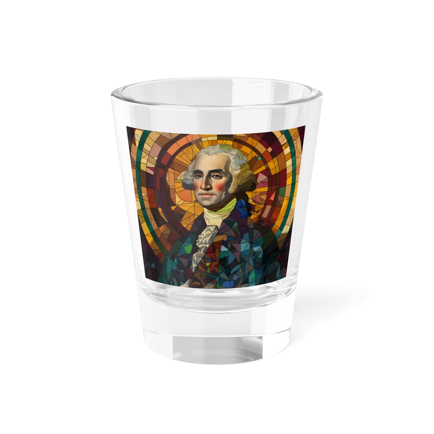 George Washington Stained Glass Shot Glass, 1.5oz - 4LibertyShop.com