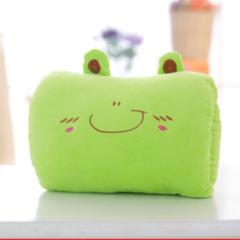 Animated nap pillow, warm hand cover, cylindrical cushion, creative hand warmer, girls' plush toy