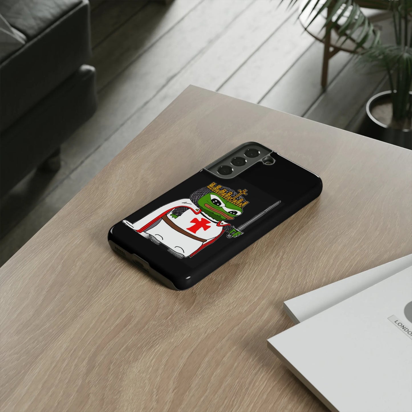 Crusader Pepe Cell Phone Case - Deus Vult Knight Phone Cover - 4LibertyShop.com