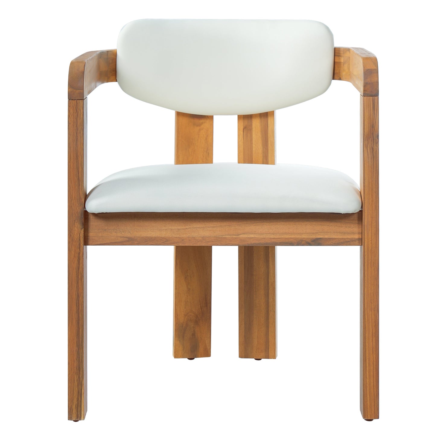 Set of 2 Outdoor Acacia Wood Dining Chairs with Cushions