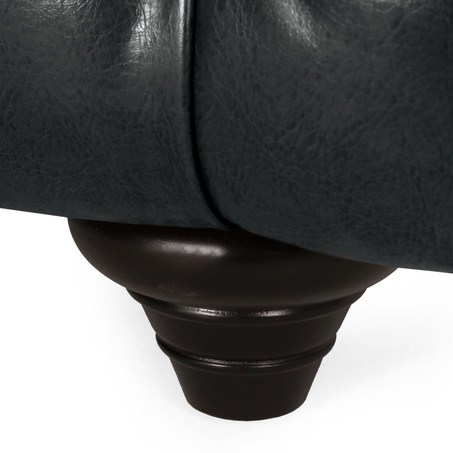 Comfy 3 Seat Sofa with Wooden Legs - Black