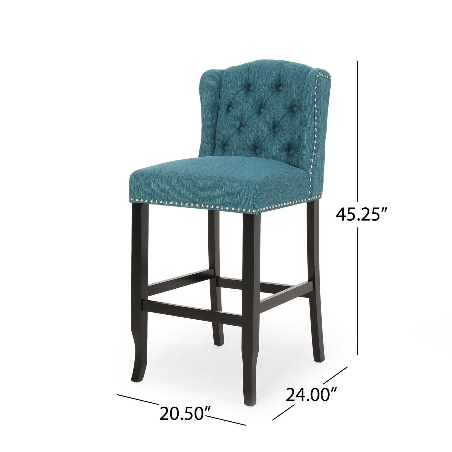 Vienna Contemporary Fabric Tufted Wingback Counter Stools (Set of 2)