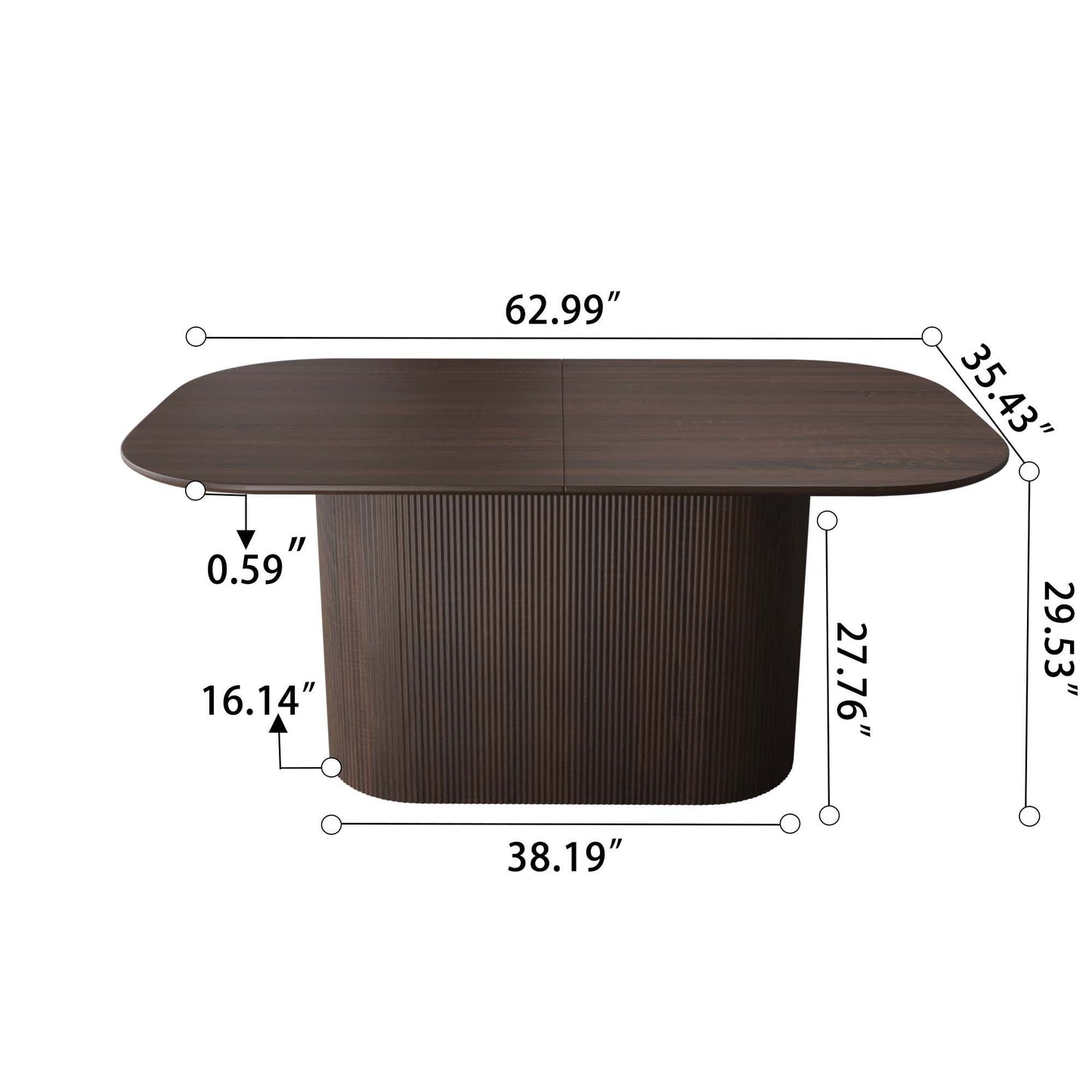 Modern Dining Table With Vertical Striped Legs