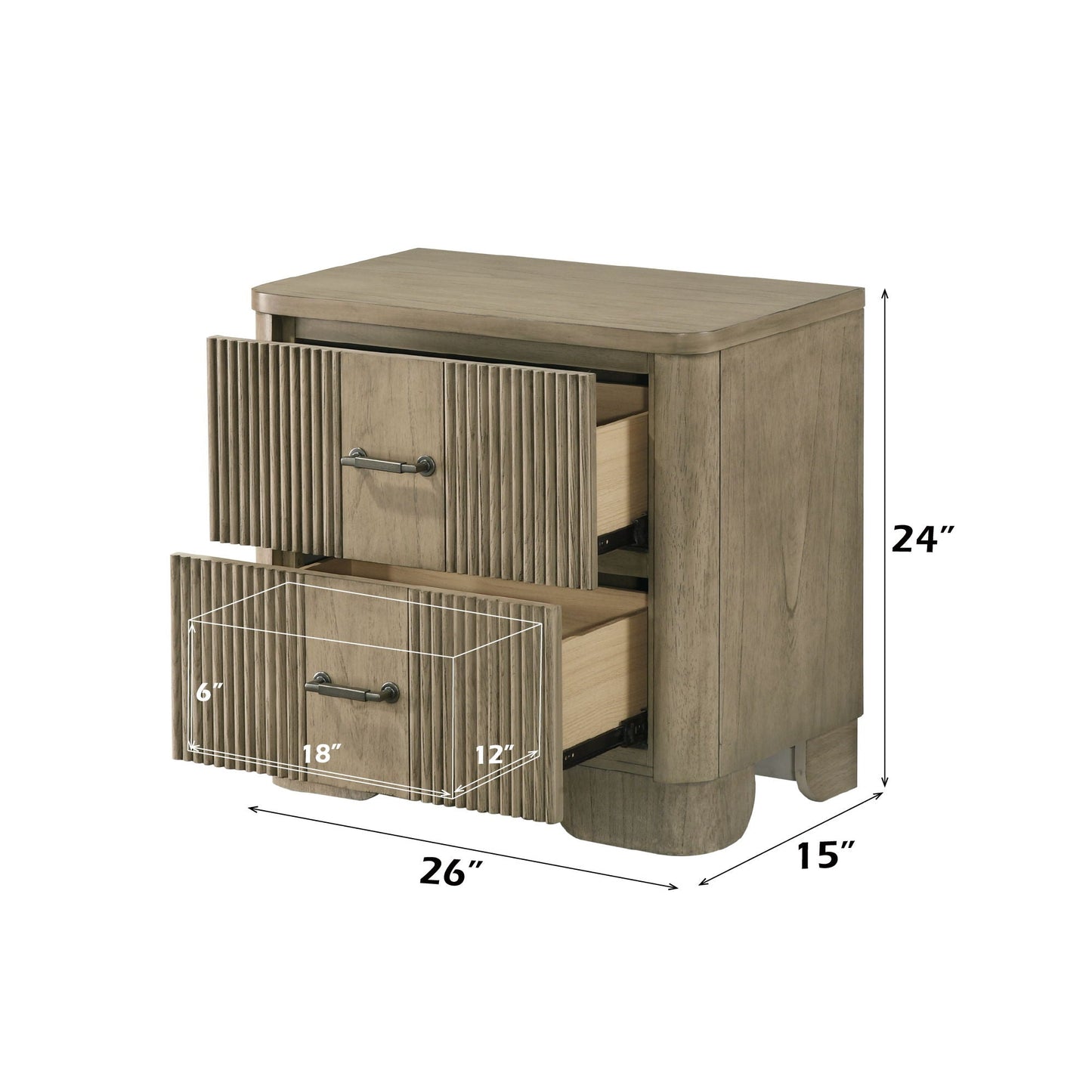 Lakkari - Nightstand - Oak