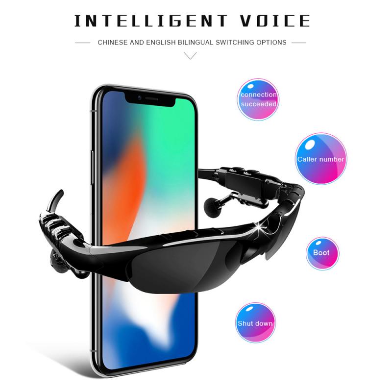 Outdoor Bluetooth 5.0 Smart Sunglasses, Wireless Headphones, Sport, With Microphone, For Smart Phones