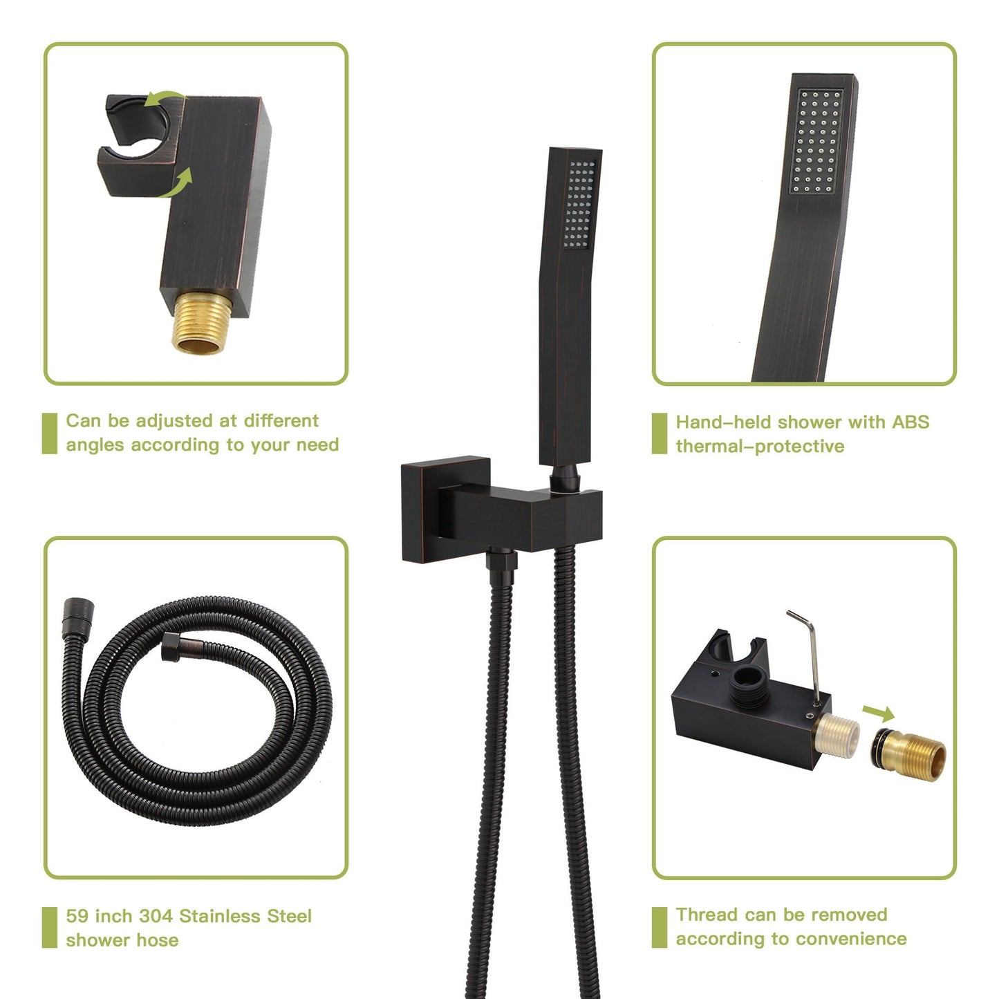 Dual Shower Head System With 12" Wall Mounted Square Rain Shower And Rough In Valve