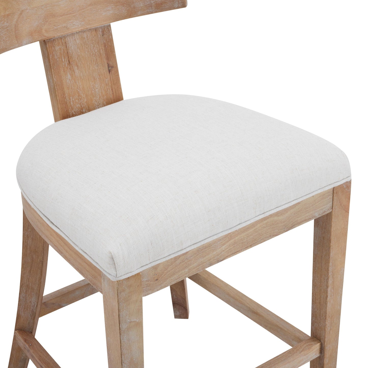 Upholstered Counter Height Bar Stools with Solid Rubber Wood Frame (Set of 2)