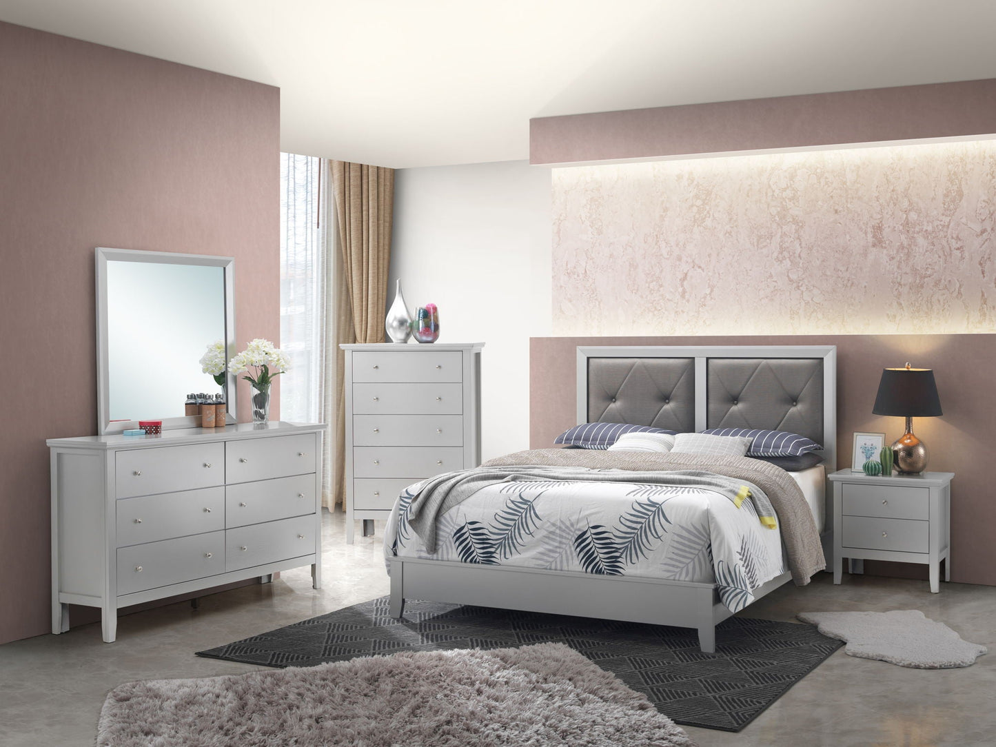 Padded Headboard Bed
